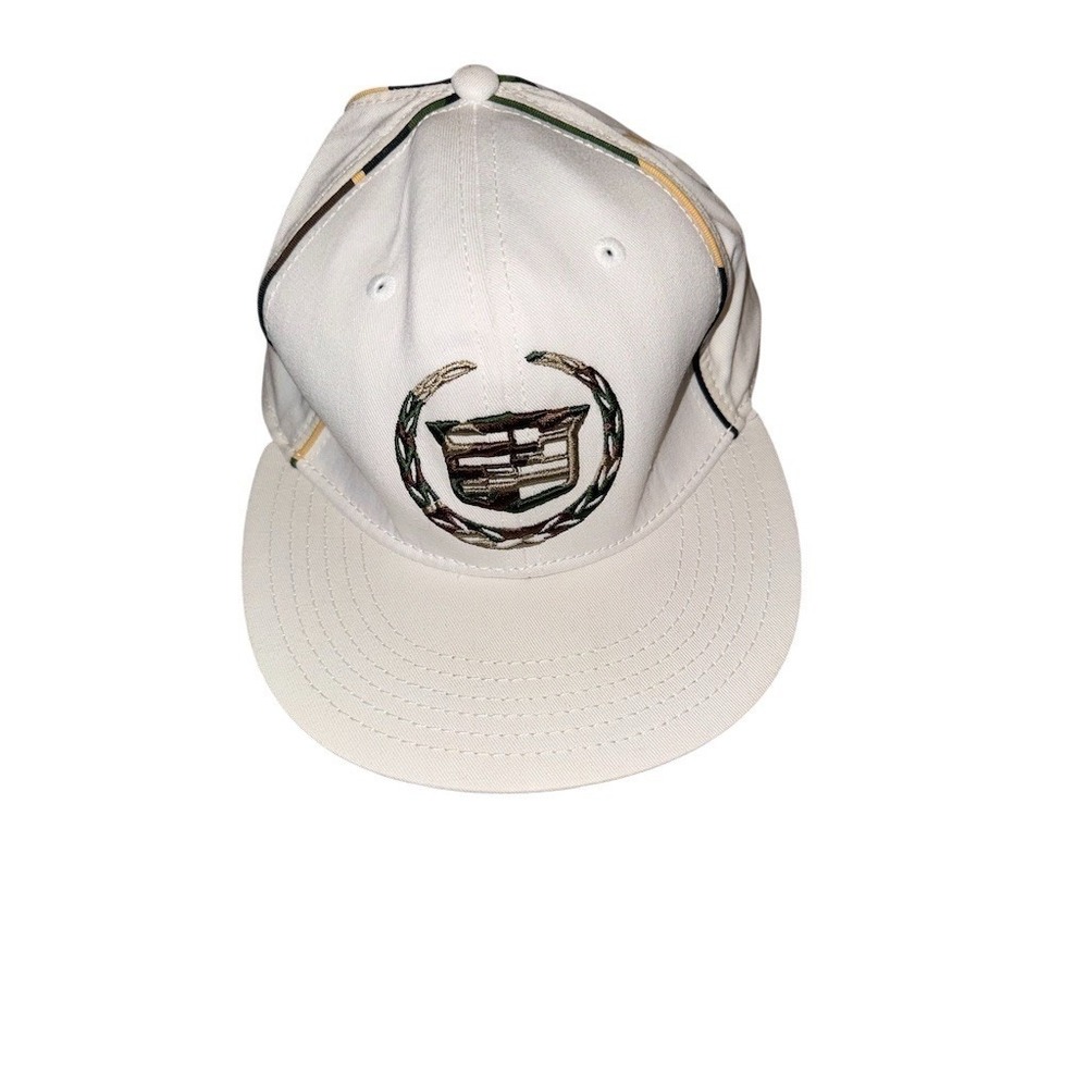 Cadillac‎ Baseball Cap White Camo Under Brim Embroidered Crest Strapback